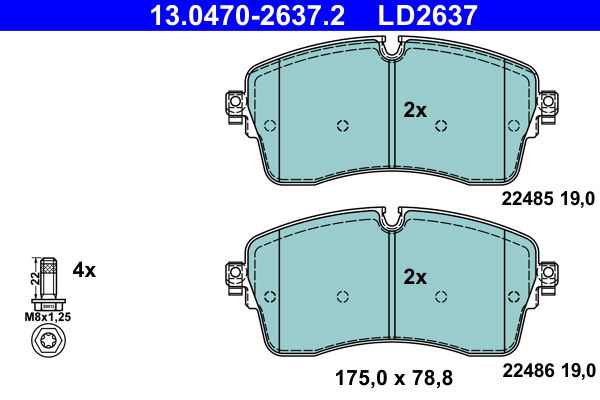 ATE Bremseklodser 13047026372 for LAND ROVER