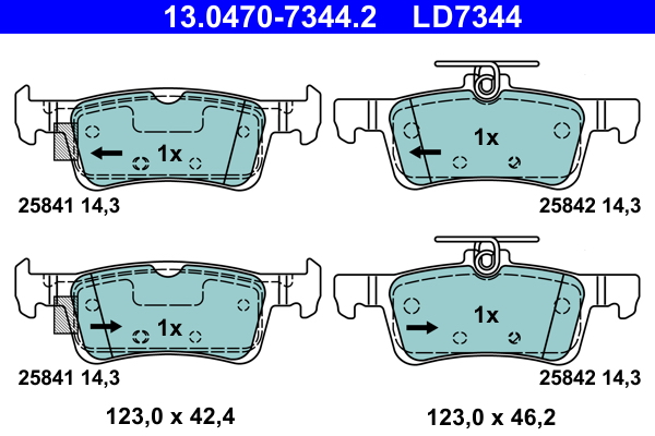 ATE Bremseklodser 13047073442 for FORD