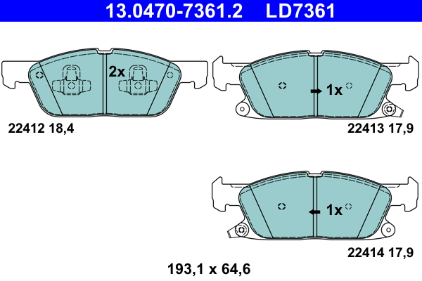 ATE Bremseklodser 13047073612 for FORD