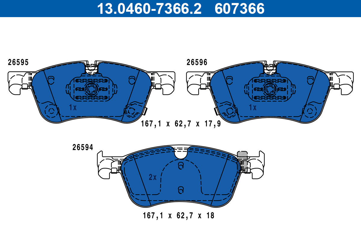 ATE Bremseklodser 13046073662 for MERCEDES-BENZ NISSAN DACIA RENAULT