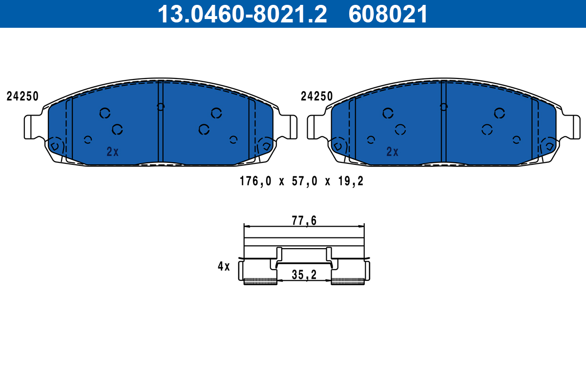 ATE Bremseklodser 13046080212 for JEEP