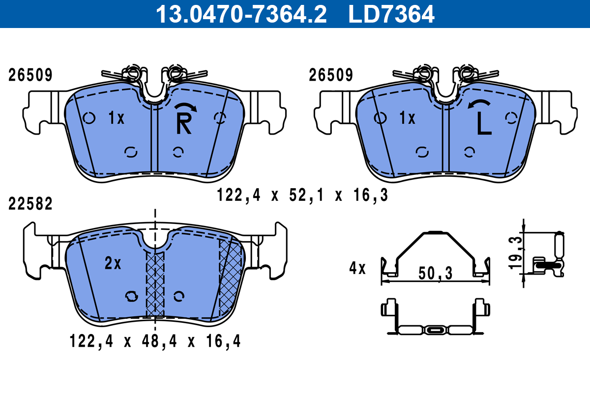 ATE Bremseklodser 13047073642 for VOLVO