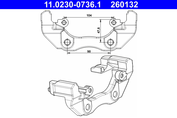 ATE Holder, bremsekaliper 11023007361 for FORD