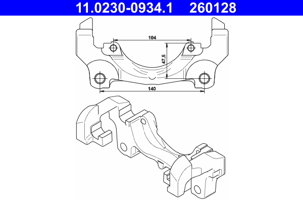 ATE Holder, bremsekaliper 11023009341 for FORD VOLVO LAND ROVER