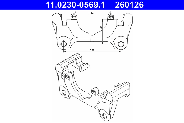 ATE Holder, bremsekaliper 11023005691 for VAG