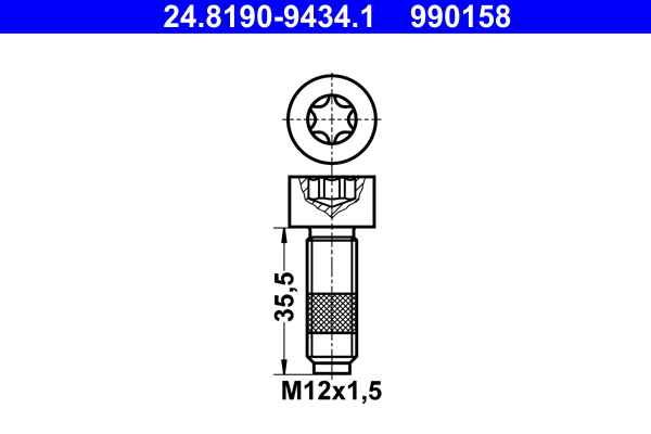 ATE Skrue, bremseskive 24819094341 for FORD