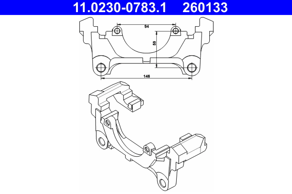 ATE Holder, bremsekaliper 11023007831 for VAG