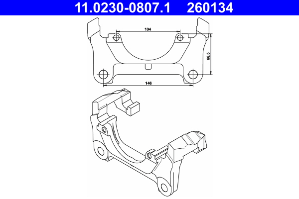 ATE Holder, bremsekaliper 11023008071 for VAG