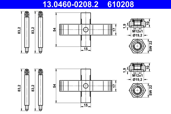 ATE 13.0460-0208.2 for MERCEDES-BENZ