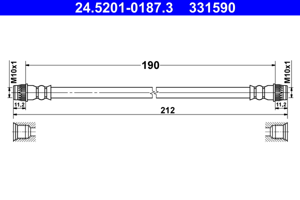 ATE Bremseslange 24520101873 for RENAULT