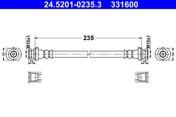 ATE Bremseslange 24520102353 for RENAULT