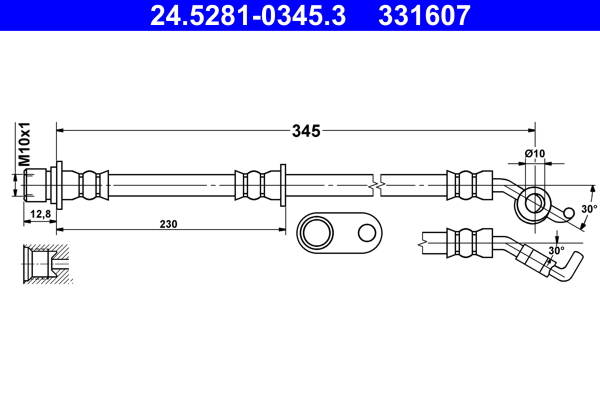 ATE Bremseslange 24528103453 for TOYOTA LEXUS