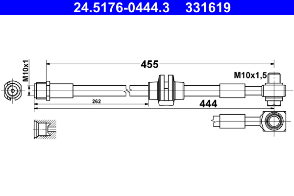 ATE Bremseslange 24517604443 for VAUXHALL