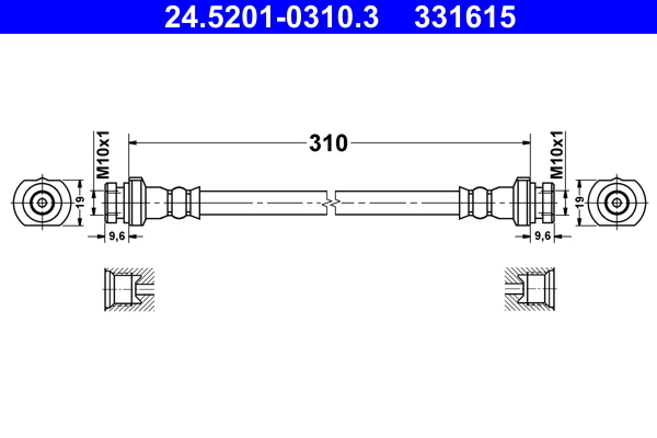 ATE Bremseslange 24520103103 for NISSAN