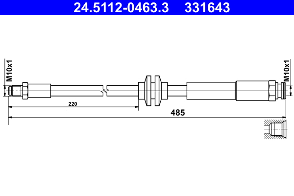 ATE Bremseslange 24511204633 for VAUXHALL