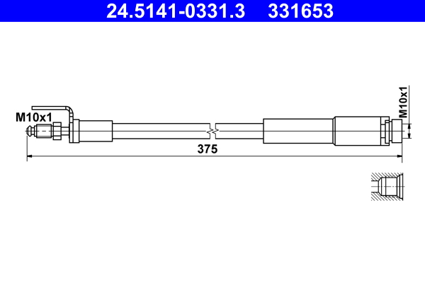 ATE Bremseslange 24514103313 for FORD