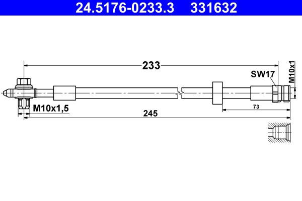 ATE Bremseslange 24517602333 for VAG