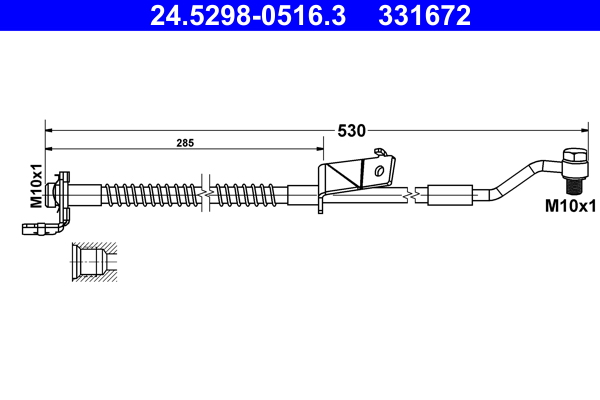 ATE Bremseslange 24529805163 for HYUNDAI