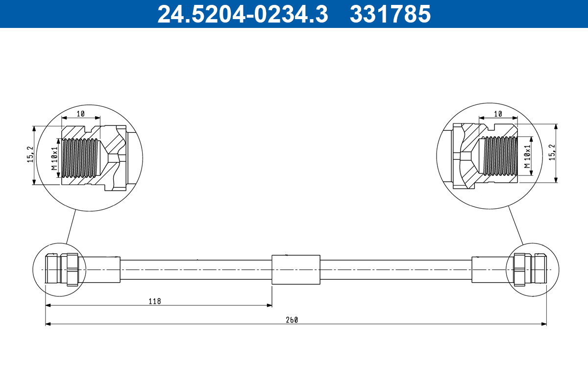 ATE Bremseslange 24520402343 for VAG