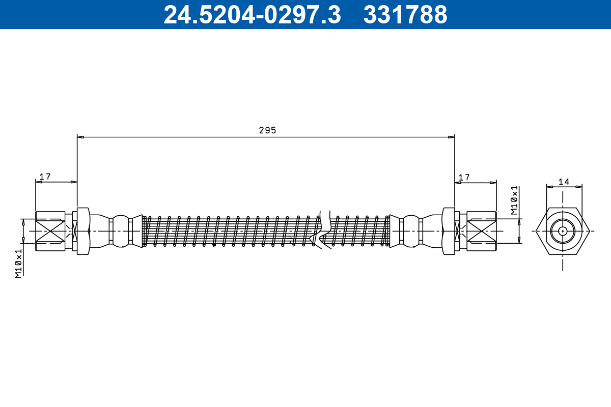 ATE Bremseslange 24520402973 for PORSCHE