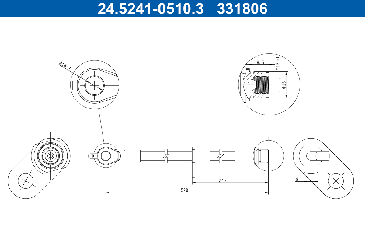ATE Bremseslange 24524105103 for TOYOTA