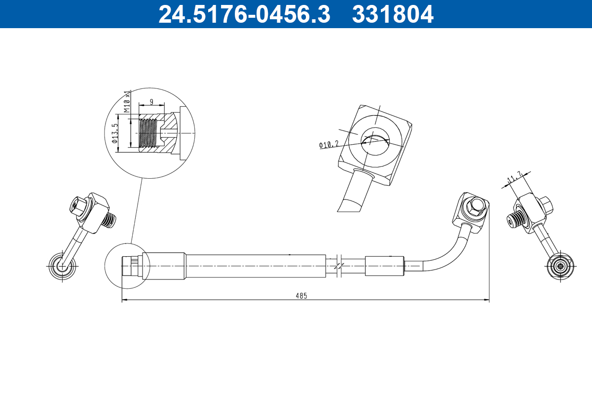 ATE Bremseslange 24517604563 for VAUXHALL