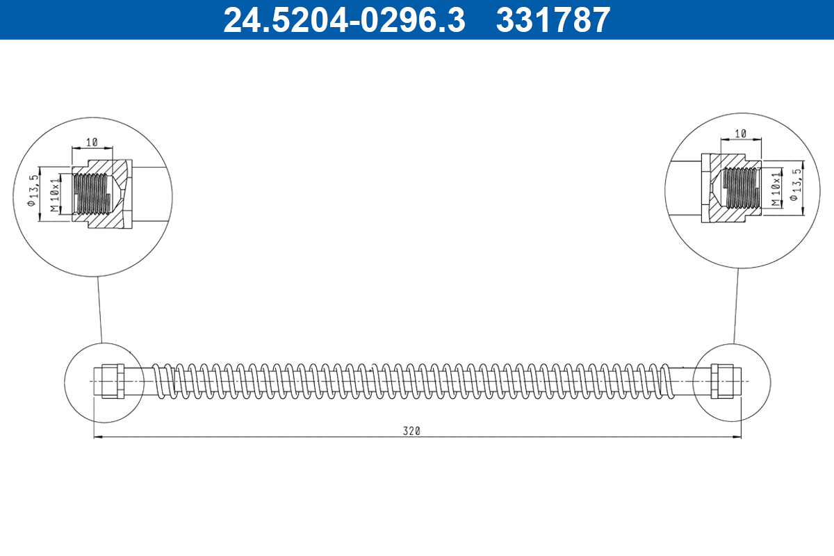 ATE Bremseslange 24520402963 for PORSCHE