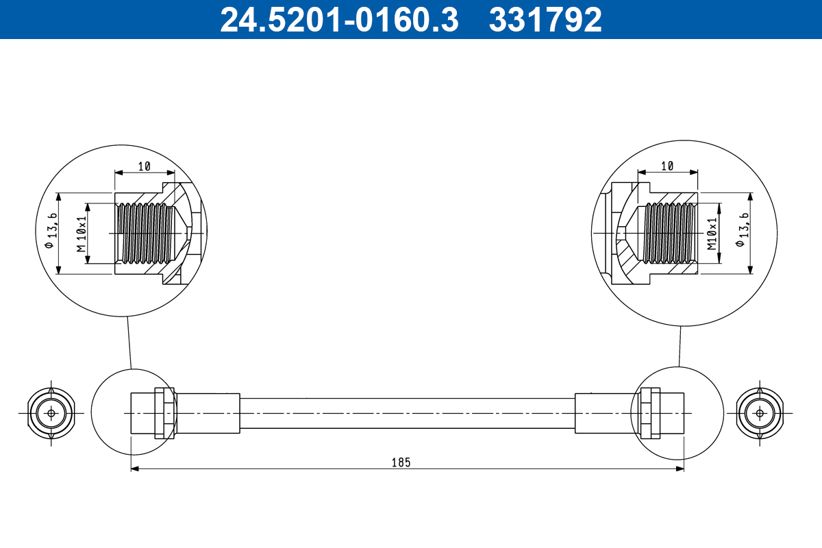 ATE Bremseslange 24520101603 for VAG