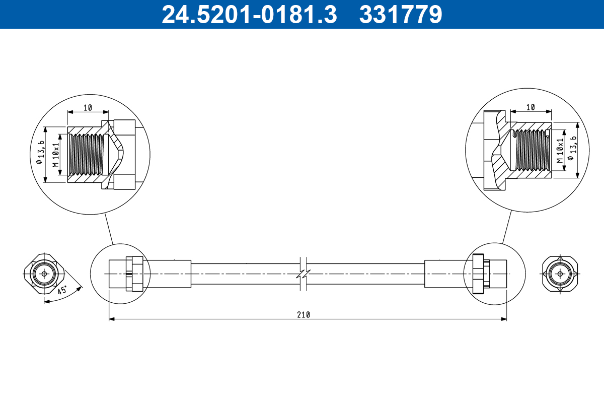 ATE Bremseslange 24520101813 for BMW