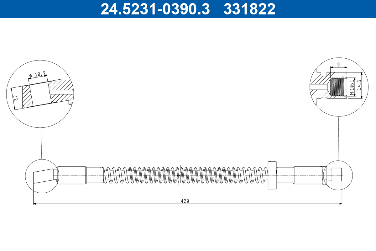ATE Bremseslange 24523103903 for PORSCHE