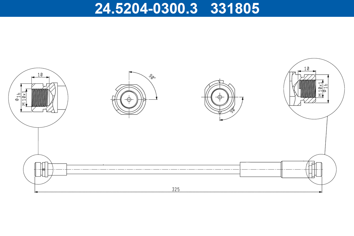 ATE Bremseslange 24520403003 for FORD MAZDA