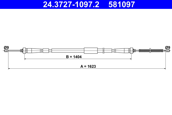 ATE Håndbremsekabel 24372710972 for RENAULT