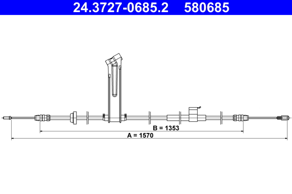 ATE Håndbremsekabel 24372706852 for FORD