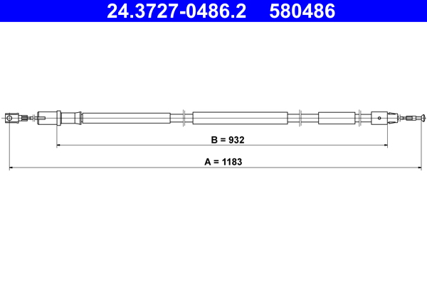 ATE Håndbremsekabel 24372704862 for MERCEDES-BENZ