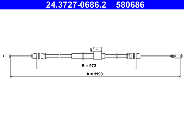 ATE Håndbremsekabel 24372706862 for FORD