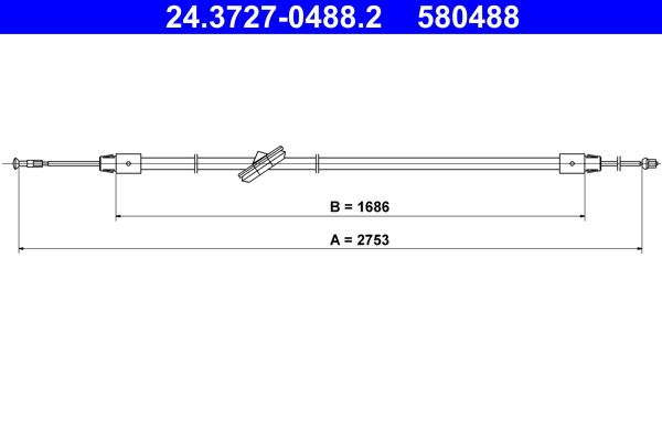 ATE Håndbremsekabel 24372704882 for MERCEDES-BENZ