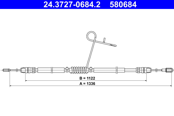 ATE Håndbremsekabel 24372706842 for FORD