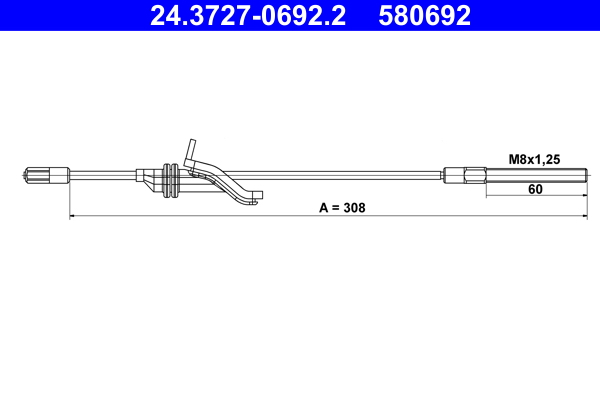 ATE Håndbremsekabel 24372706922 for FORD