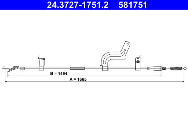 ATE Håndbremsekabel 24372717512 for NISSAN