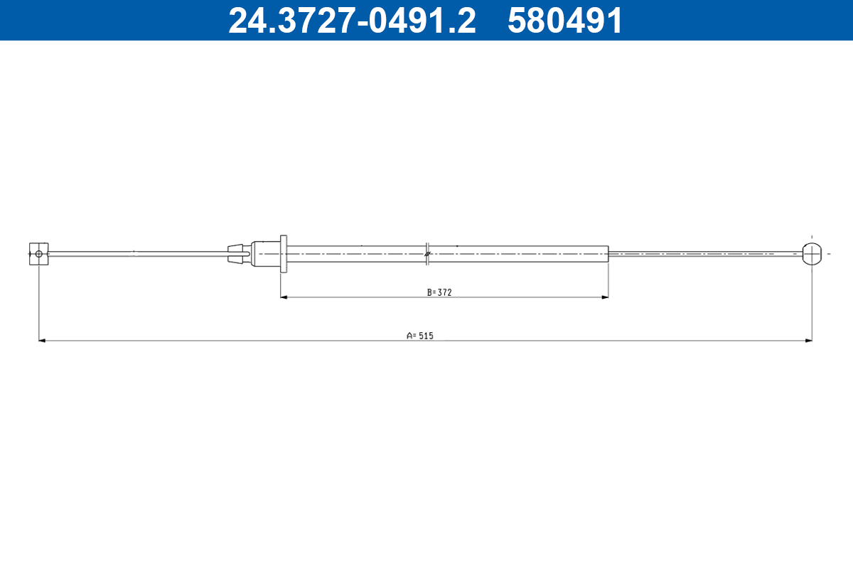 ATE Håndbremsekabel 24372704912 for MERCEDES-BENZ
