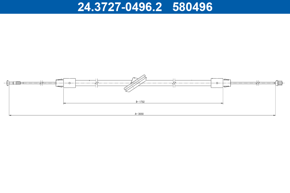 ATE Håndbremsekabel 24372704962 for MERCEDES-BENZ