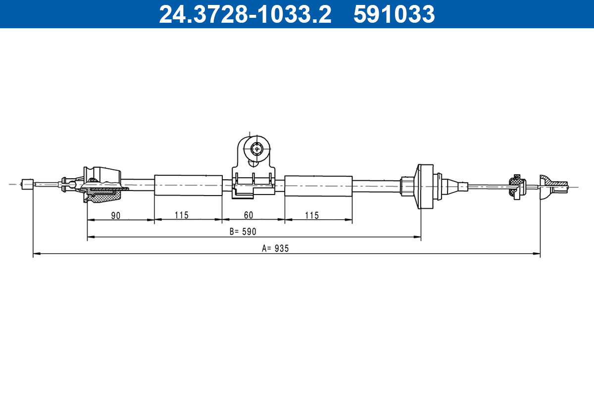 ATE Koblingskabel 24372810332 for RENAULT