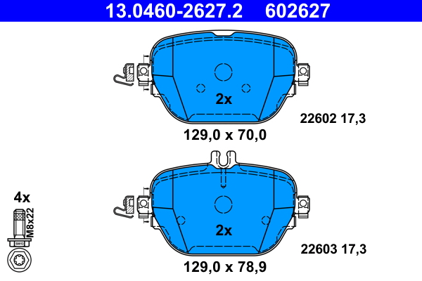 ATE Bremseklodser 13046026272 for MERCEDES-BENZ