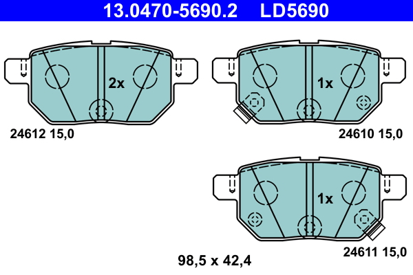 ATE Bremseklodser 13047056902 for TOYOTA LEXUS