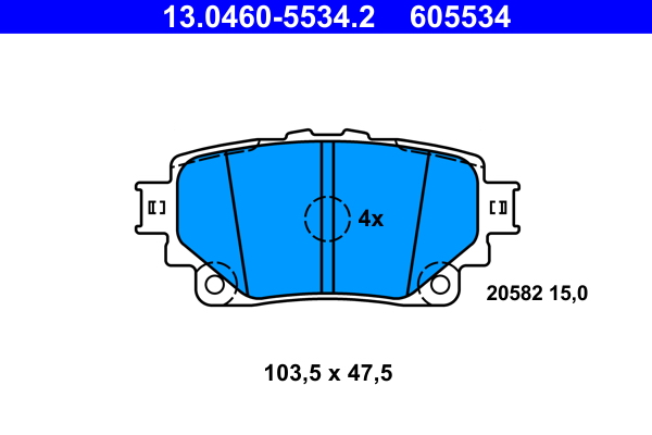 ATE Bremseklodser 13046055342 for LEXUS TOYOTA