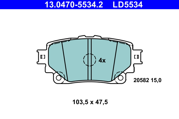 ATE Bremseklodser 13047055342 for LEXUS TOYOTA