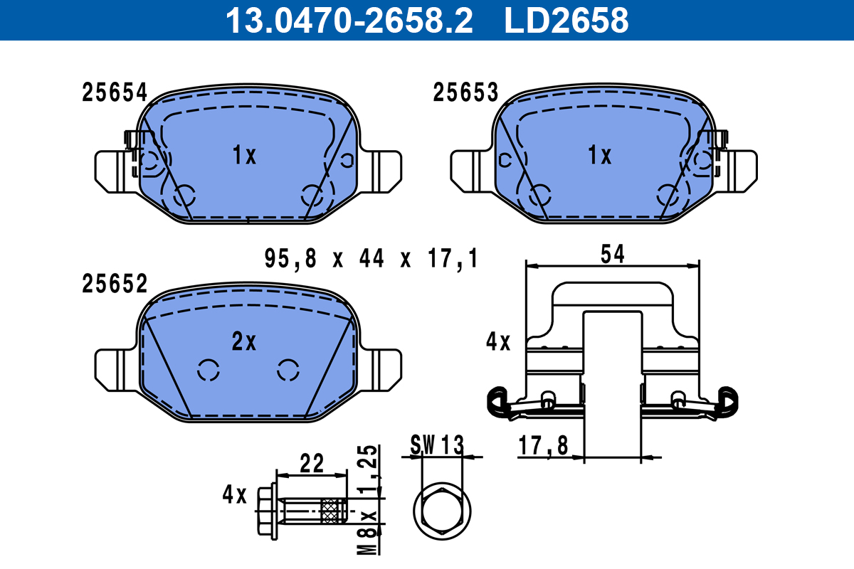 ATE Bremseklodser 13047026582 for FIAT