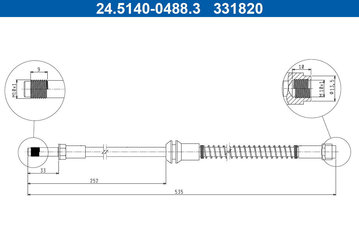 ATE Bremseslange 24514004883 for MERCEDES-BENZ