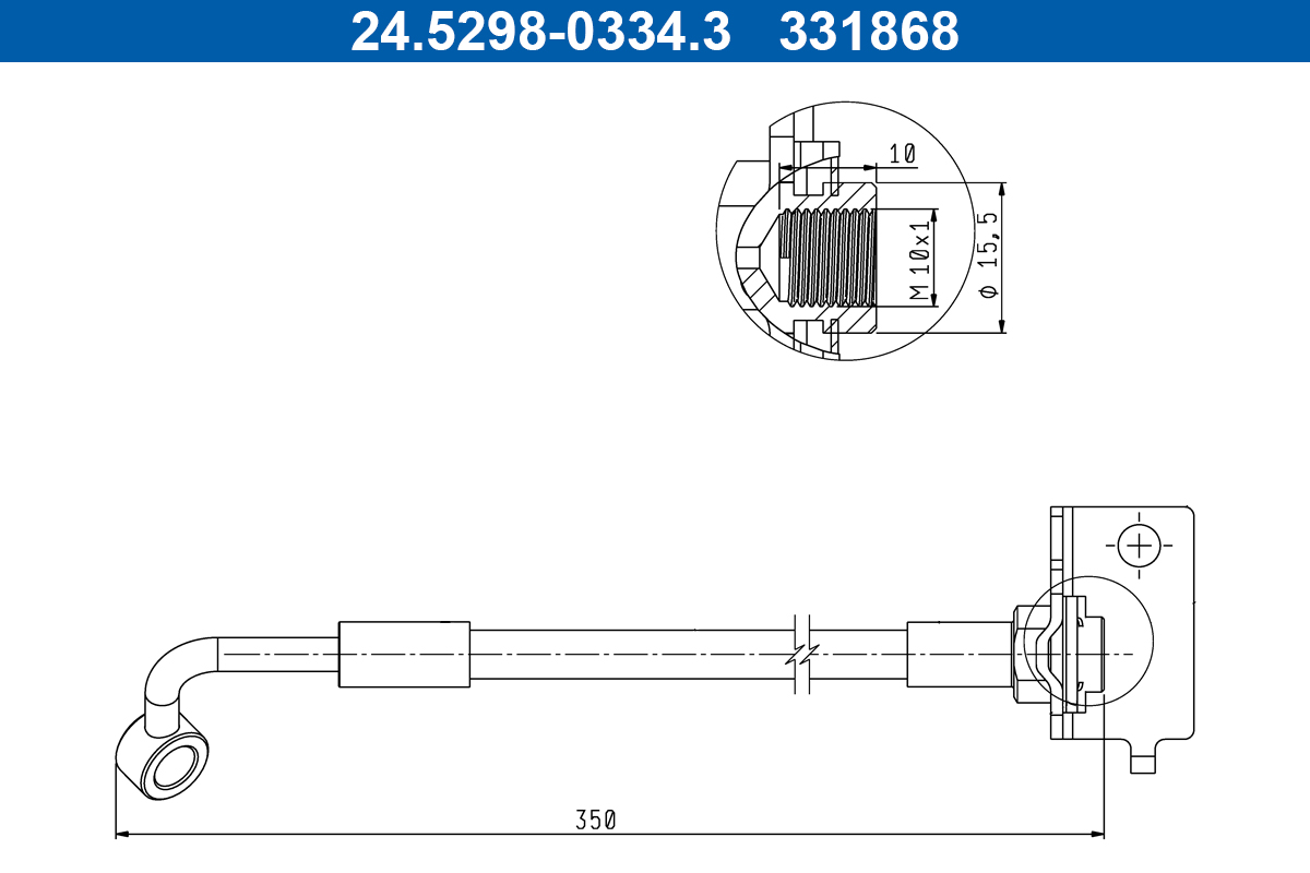 ATE Bremseslange 24529803343 for HYUNDAI