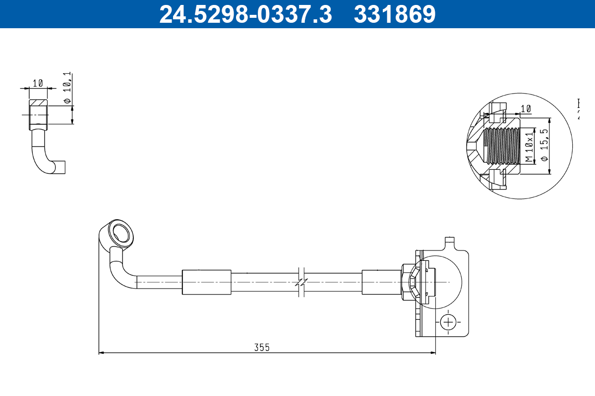 ATE Bremseslange 24529803373 for HYUNDAI